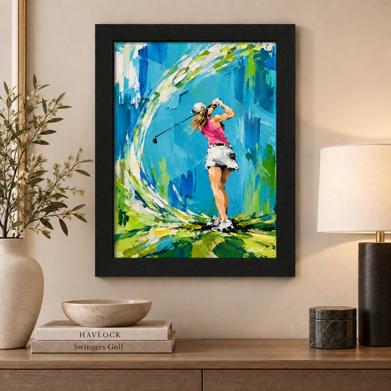 DRIVE THE DAY Original Painting – SWINGERS Impressionist Golf Series - Image 6