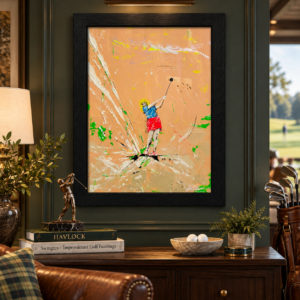 PRETTY PIVOT Original Painting – SWINGERS Impressionist Golf Series